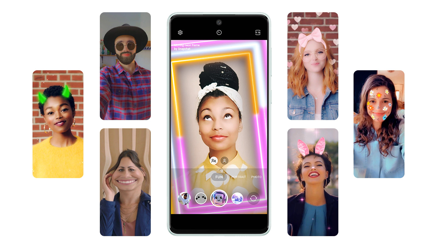 samsung galaxy a73 pk feature snap lenses with fun mode