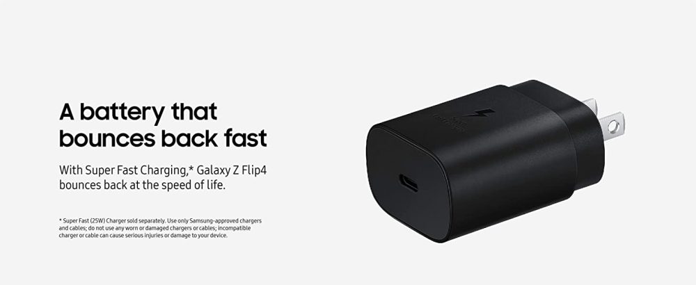 Samsung Galaxy Z Flip 4 Super Fast Charging